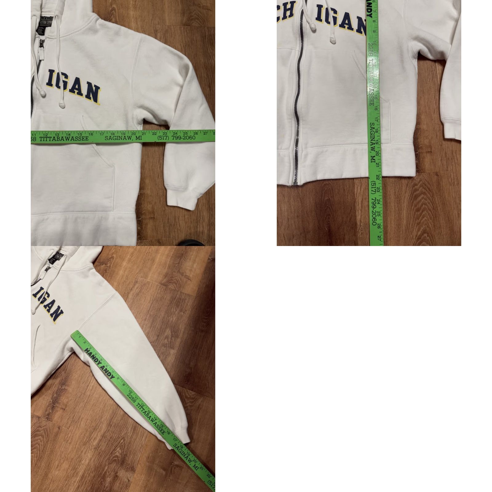 Vintage VINTAGE University Of Michigan Gear For Sports White Full Zip Jacket S Small 3-in-1 Cotton Blend Mens Size US S / EU 44-46 / 1 - 8 Thumbnail