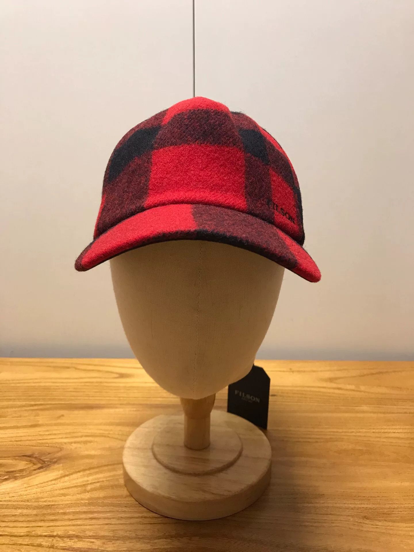 Filson Filson Red Black Plaid Wool Cap Size ONE SIZE - 1 Thumbnail