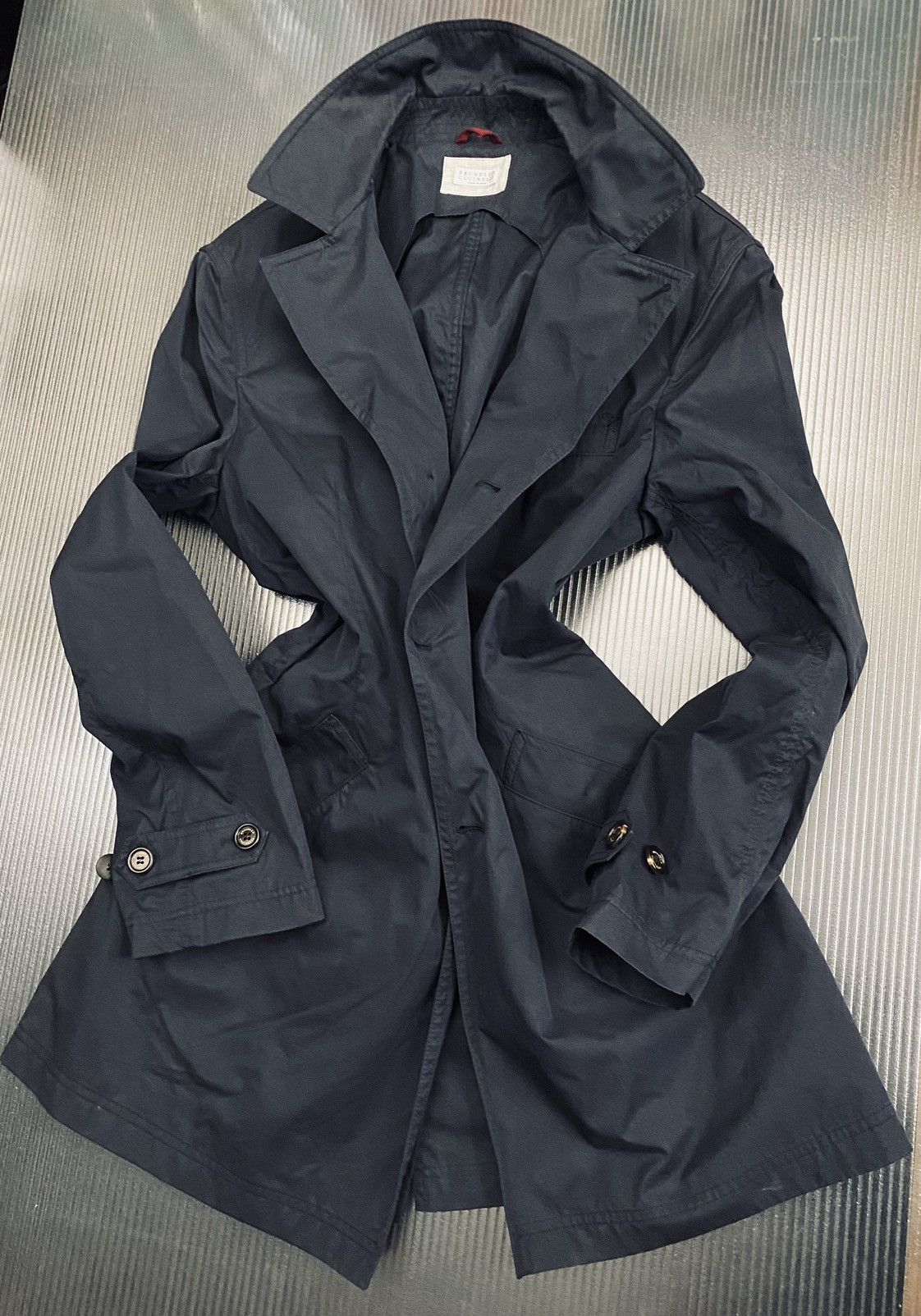 Brunello Cucinelli Brunello Cucinelli 🇮🇹 Blue Techno belted Macintosh Coat L NEW Size US L / EU 52-54 / 3 - 12 Thumbnail