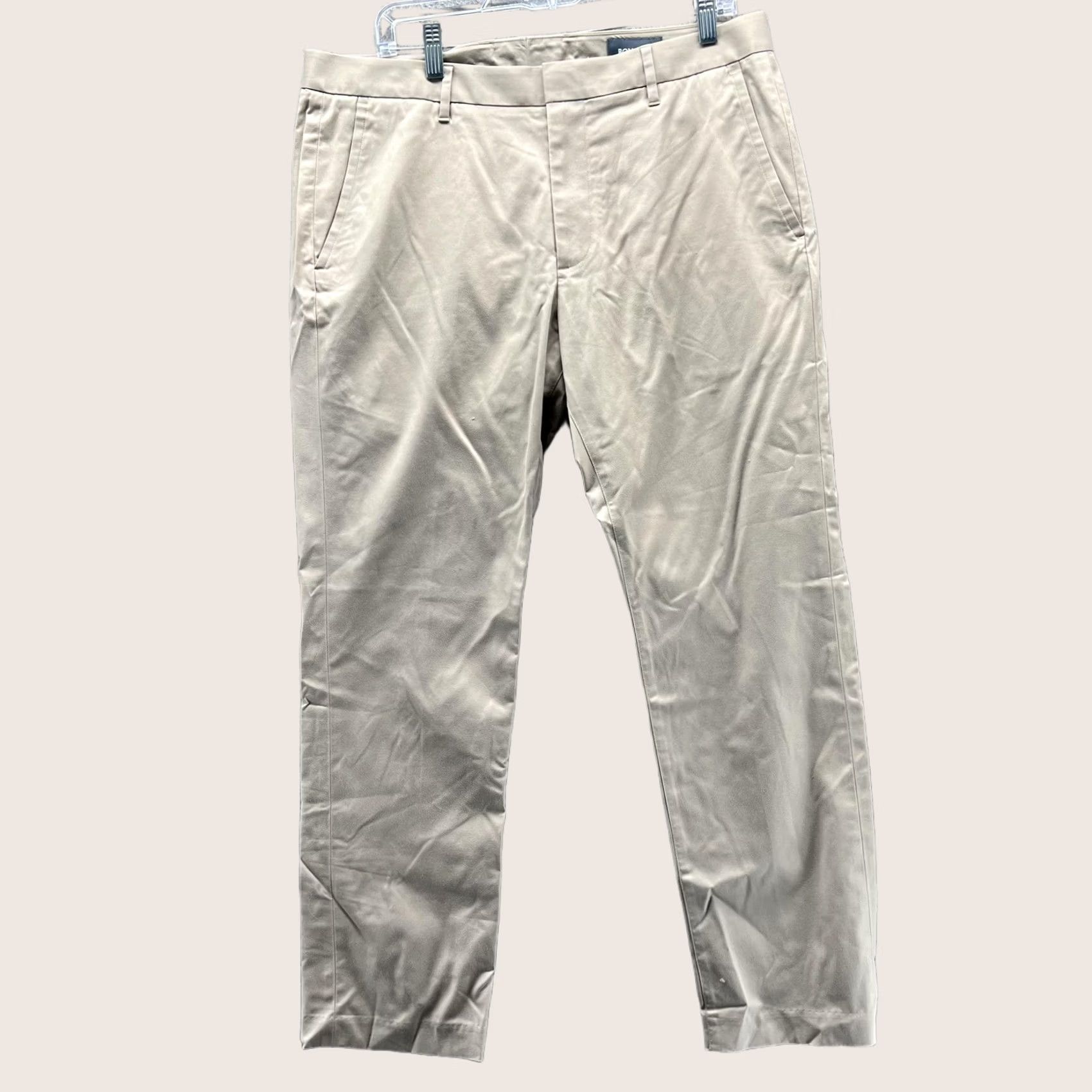 Bonobos Bonobos Pants Mens Slim Chino Flat Front Stretch Casual Khaki Beige 35x30 Tan Pockets Size US 35 - 1 Thumbnail