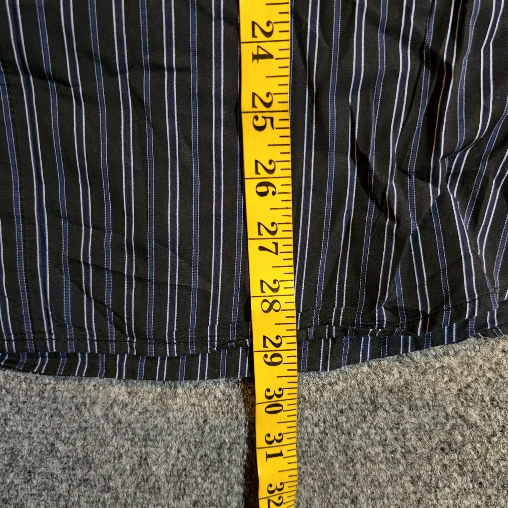 Theory Theory Shirt Mens XL Black Blue Striped Button French Cuff Long Sleeve Career Shirt Size US XL / EU 56 / 4 - 6 Thumbnail