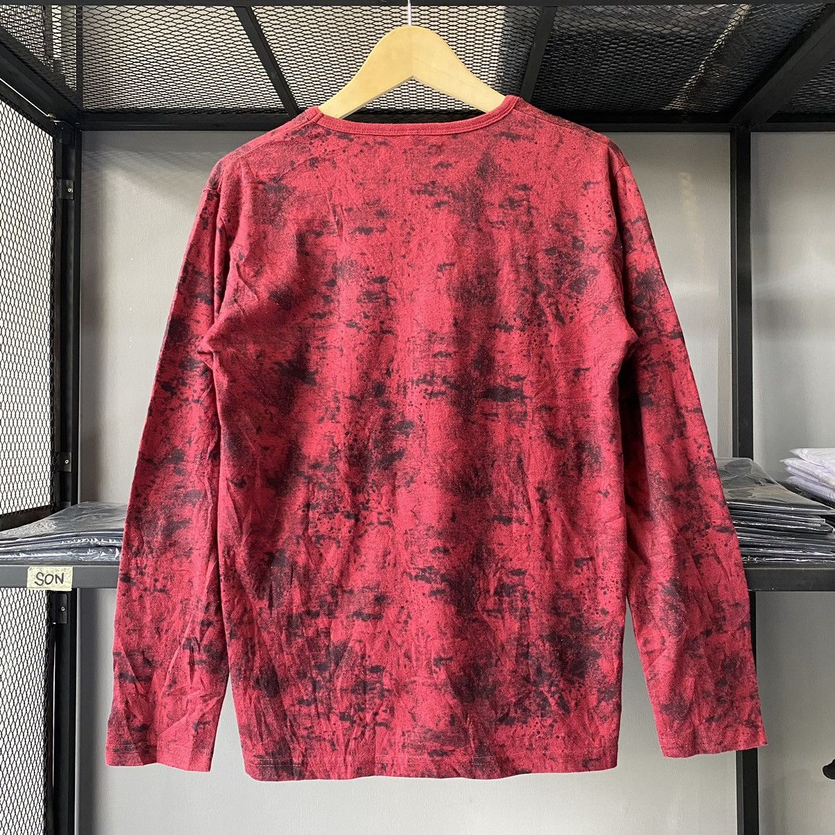 If Six Was Nine × Japanese Brand × Le Grande Bleu (L.G.B.) Bloody Tie Dye Assertion Diamond VNeck by Wild Life Tees Size US L / EU 52-54 / 3 - 12 Thumbnail