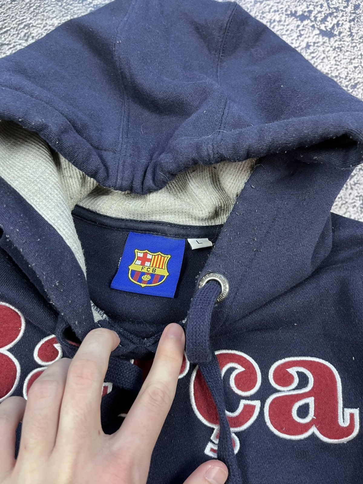 Vintage Vintage Barca logo hoodie Fc Barcelona size L Size US L / EU 52-54 / 3 - 6 Thumbnail