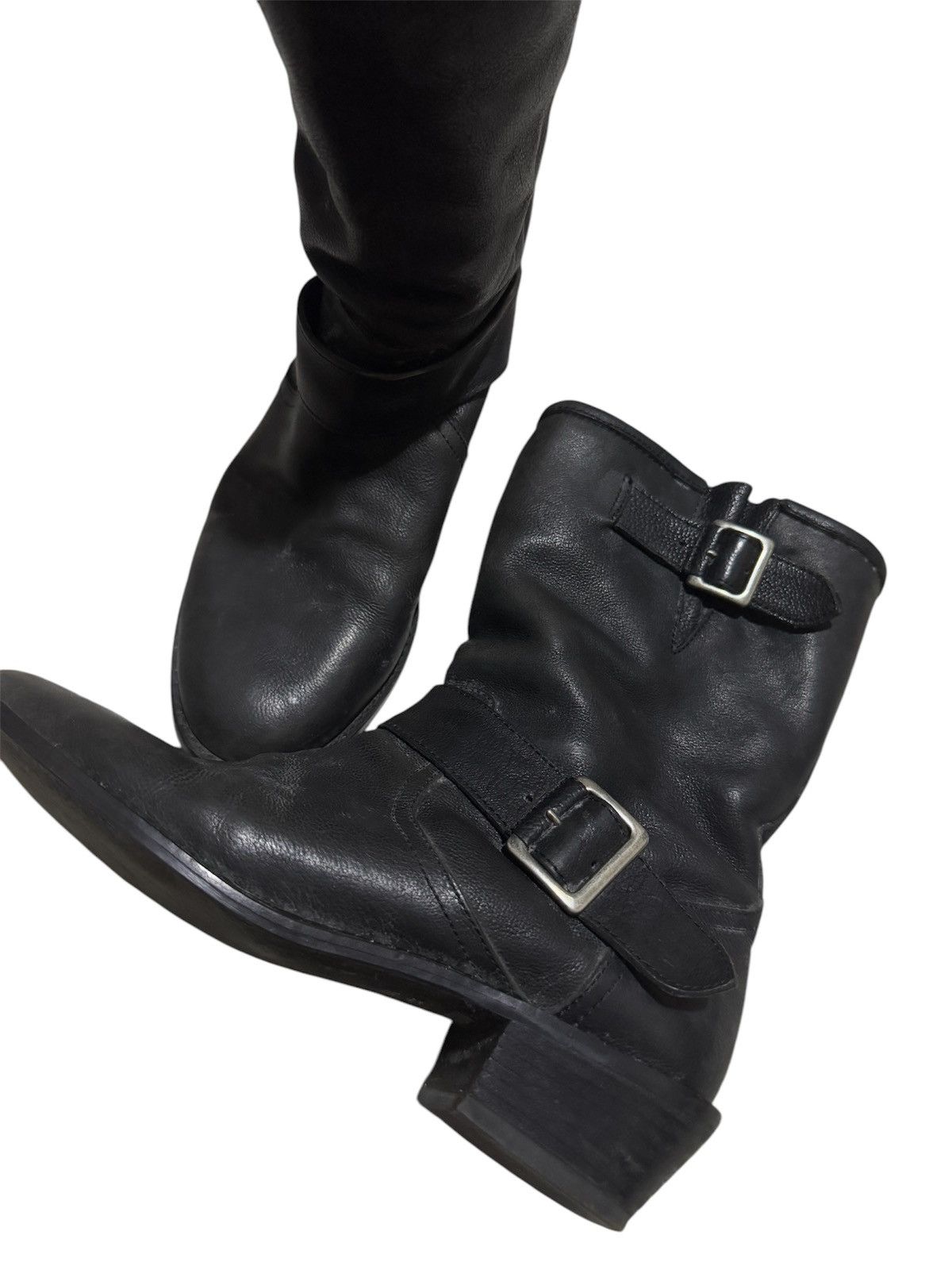 Issey Miyake × Tsumori Chisato Black Leather Buckle Midcut Tsumori Chisato Walk Boots Size US 5 / EU 37 - 2 Thumbnail