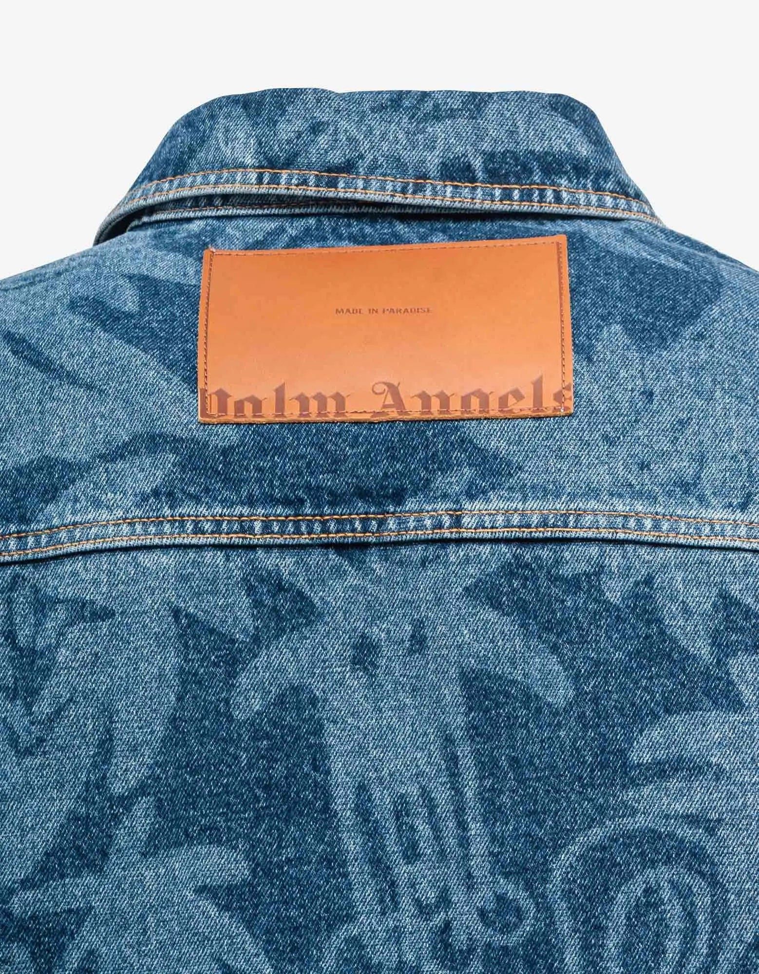 Palm Angels Palm Angels Blue Palmity All-over Laser Denim Shirt Size US M / EU 48-50 / 2 - 6 Thumbnail