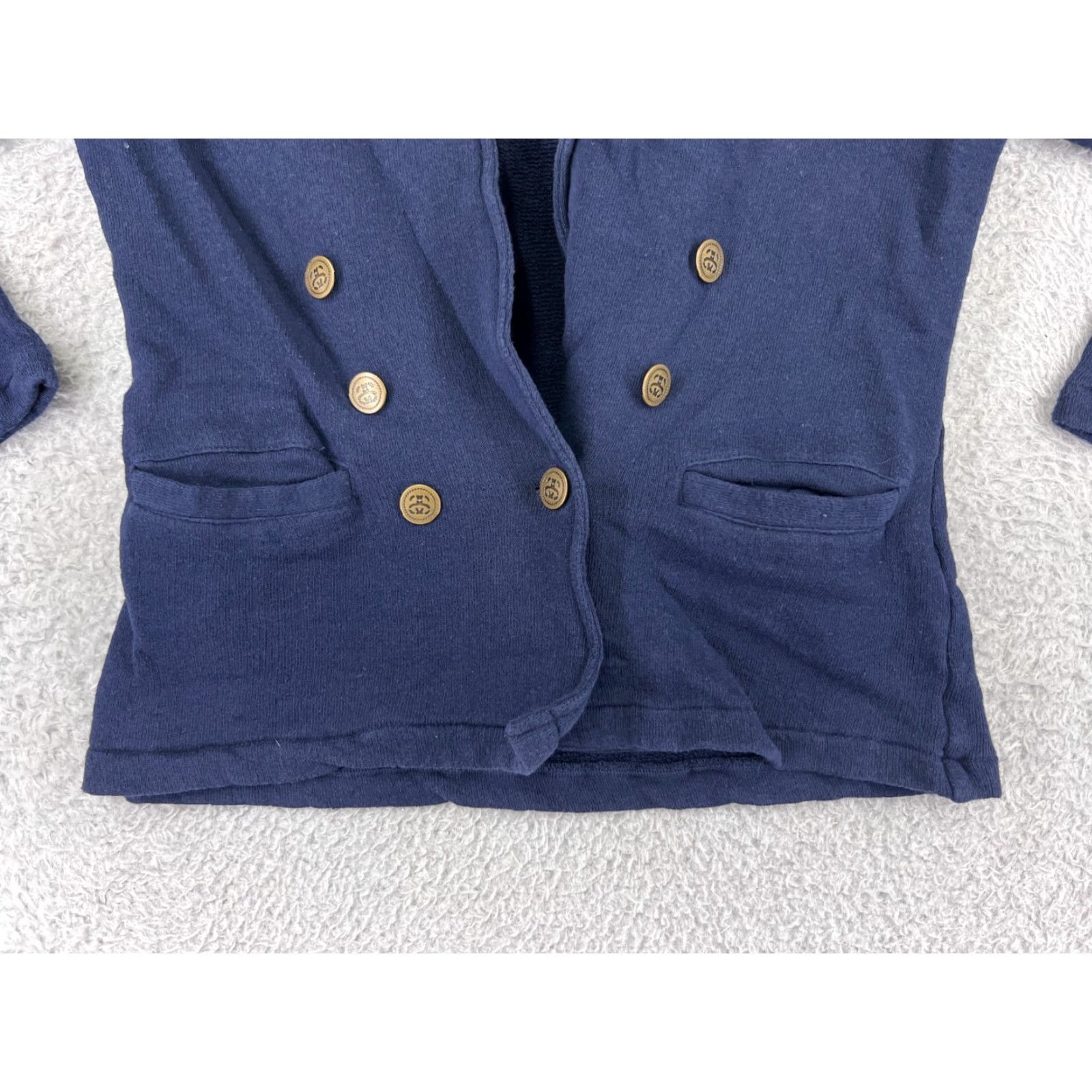 Vintage Stussy Blazer Jacket Womens M Blue Cotton French Terry Casual Coat Short Sleeve Button Front Size M / US 6-8 / IT 42-44 - 5 Thumbnail