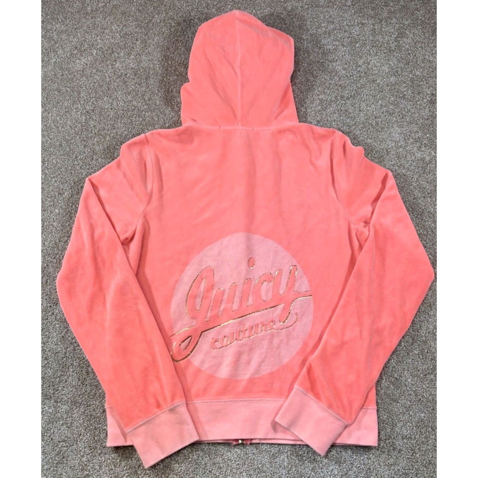 Juicy Couture VINTAGE Juicy Couture Tracksuit Jacket Velvet Velour Pink USA Made • Size XL Womens Velour Pink Tracksuit Jacket XXX Size XL / US 12-14 / IT 48-50 - 2 Thumbnail