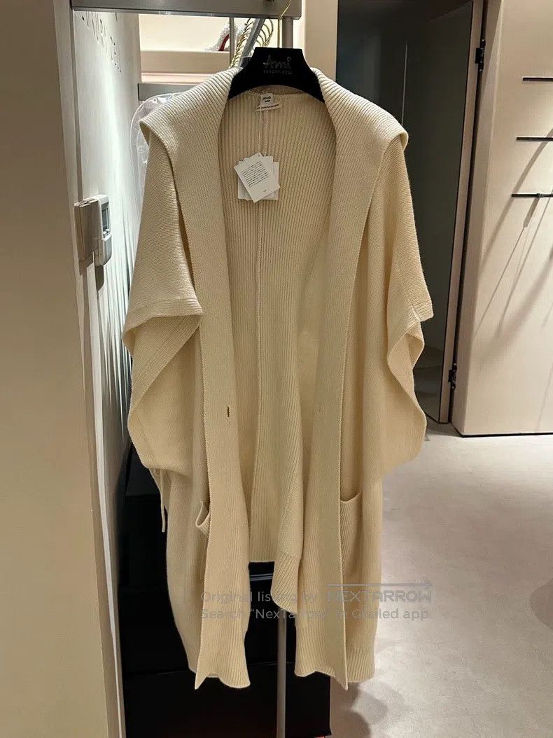Hermes Hermes size 00 Cream White 100% Cashmere Hooded Knit Coat Size XS / US 0-2 / IT 36-38 - 4 Thumbnail