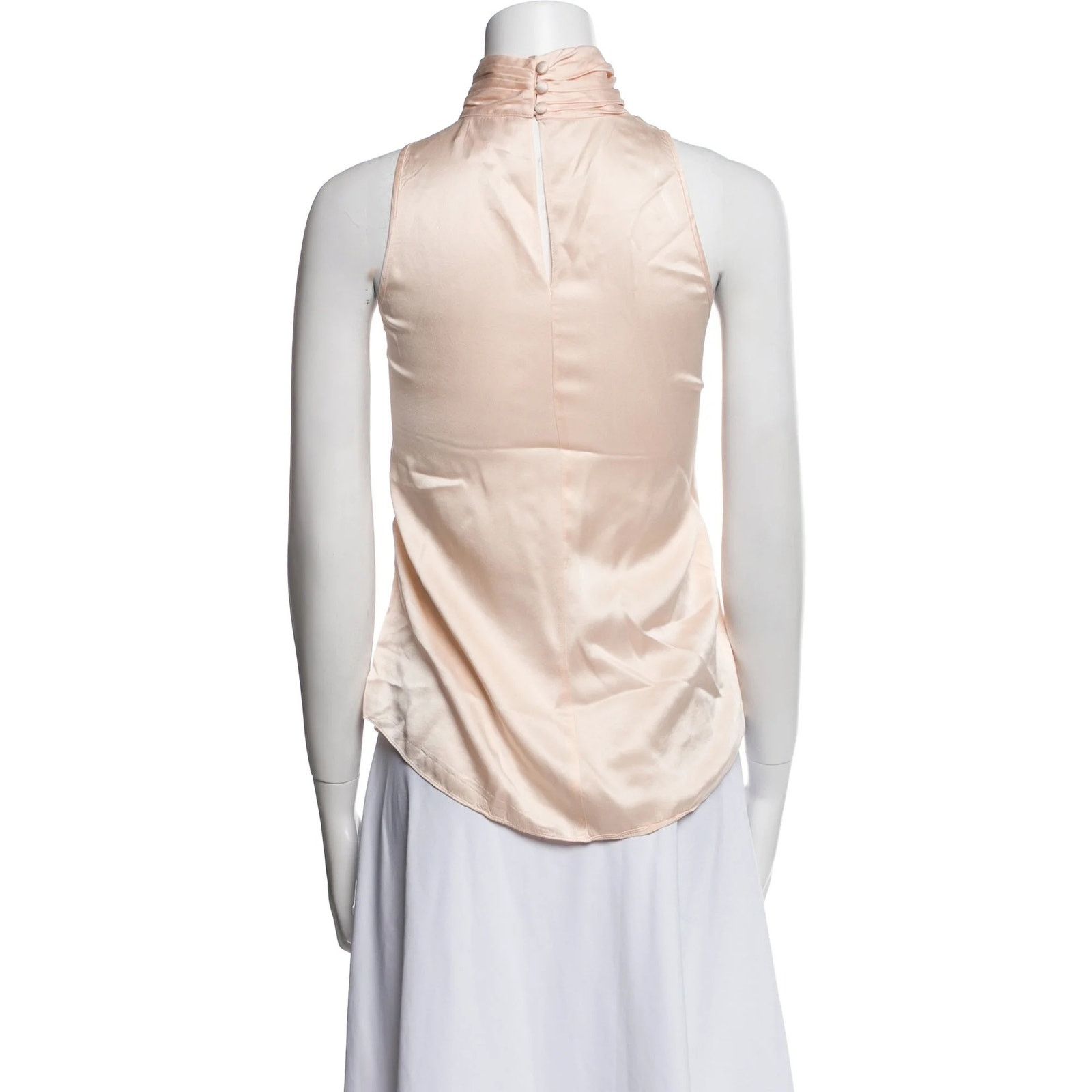 Cinq a Sept Cinq a Sept Mock Neck Satin Sleeveless Top - Size Small Size S / US 4 / IT 40 - 2 Thumbnail