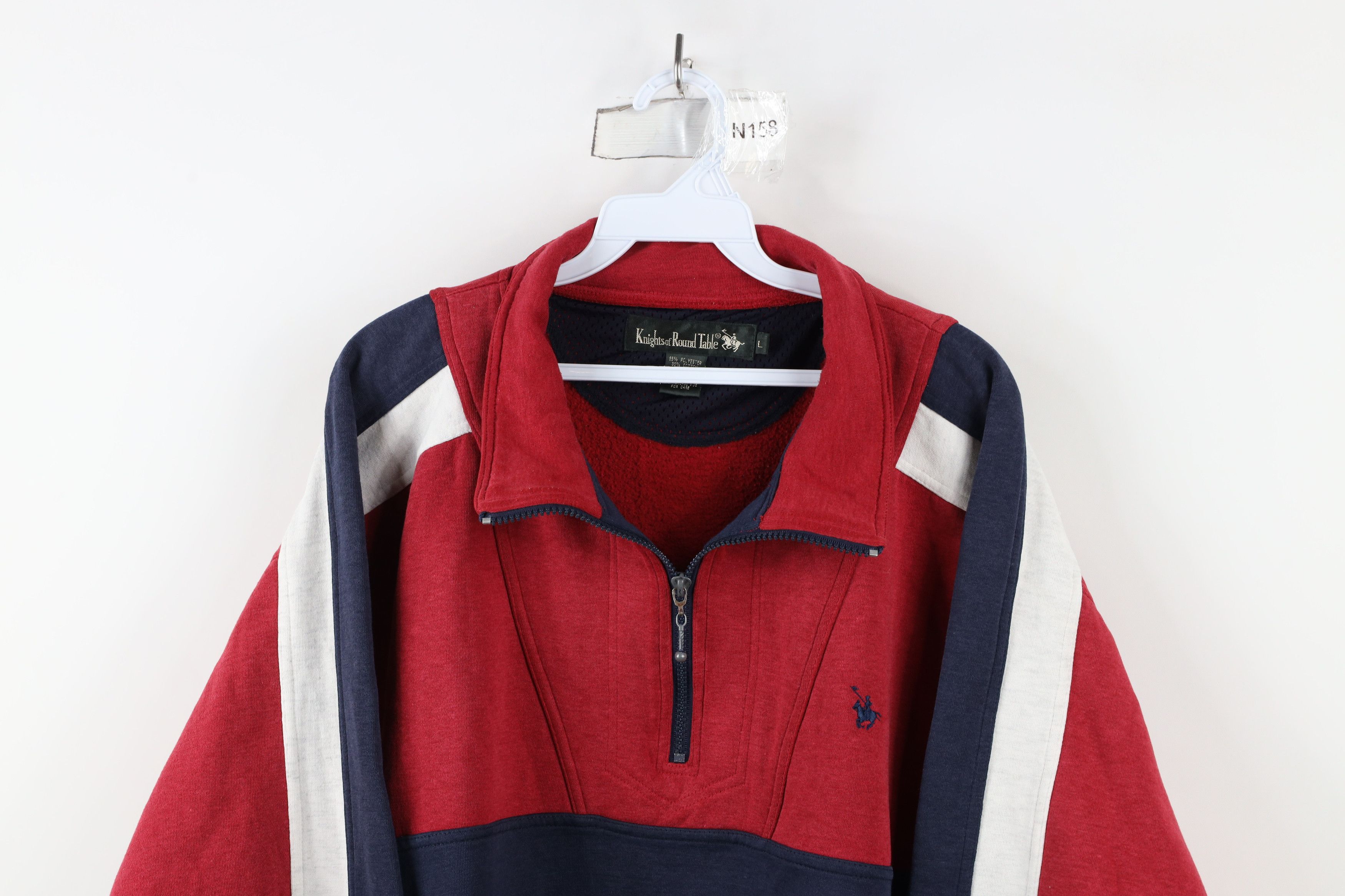 Vintage Vintage 90s Streetwear Block Half Zip Pullover Sweatshirt Size US L / EU 52-54 / 3 - 2 Thumbnail
