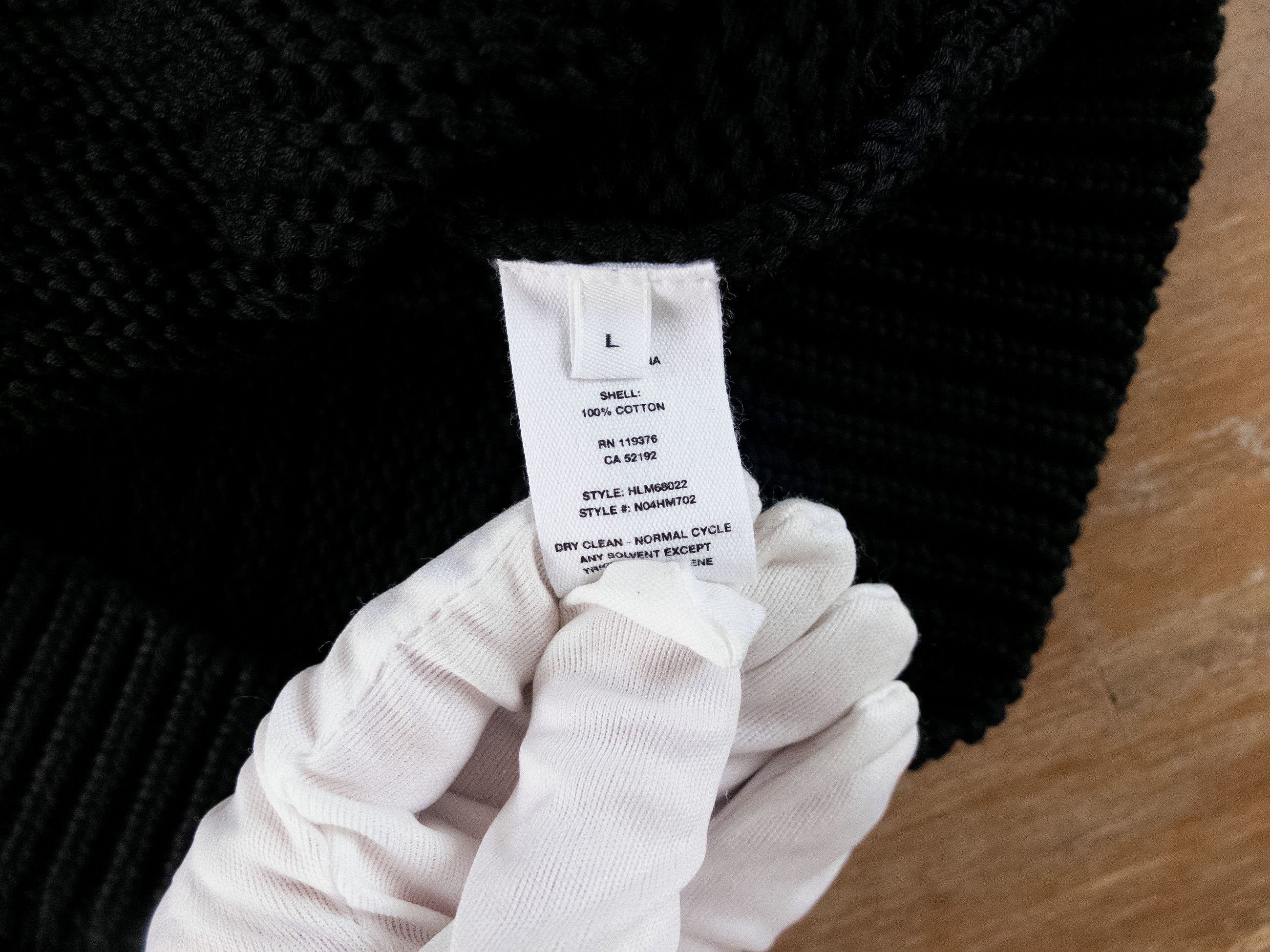Helmut Lang HELMUT LANG Zach black loosely knit v neck cotton sweater Size US L / EU 52-54 / 3 - 11 Thumbnail