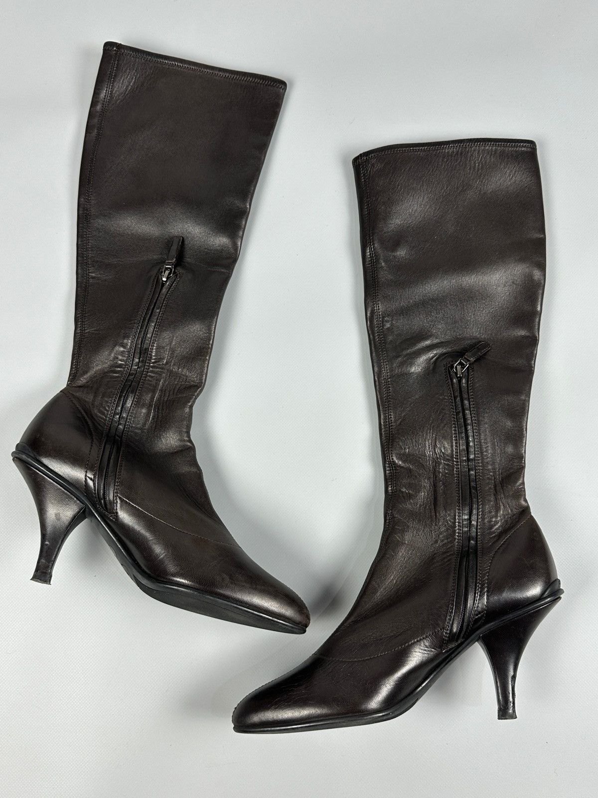 Prada Vintage Prada Soft Brown Leather Nappa Stretch Heels Boots Size US 6 / IT 36 - 2 Thumbnail