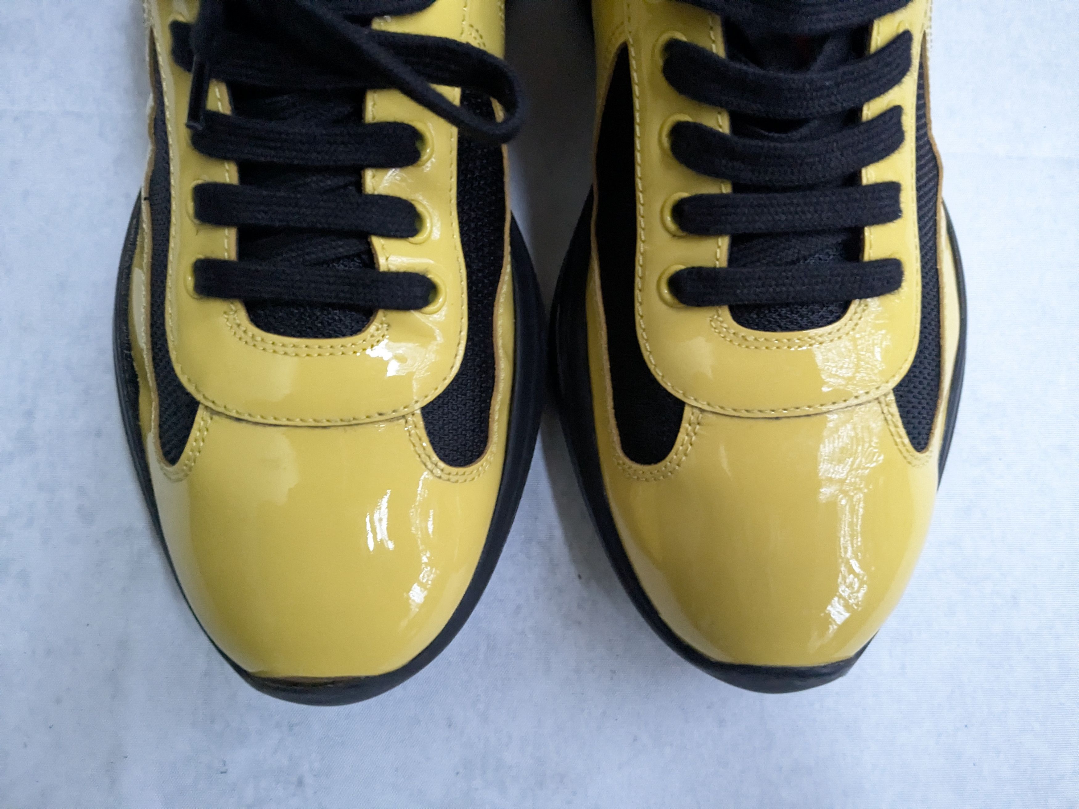 Prada Prada America's Cup Sneakers Yellow Patent Leather Black 10 Size US 10 / EU 43 - 2 Thumbnail