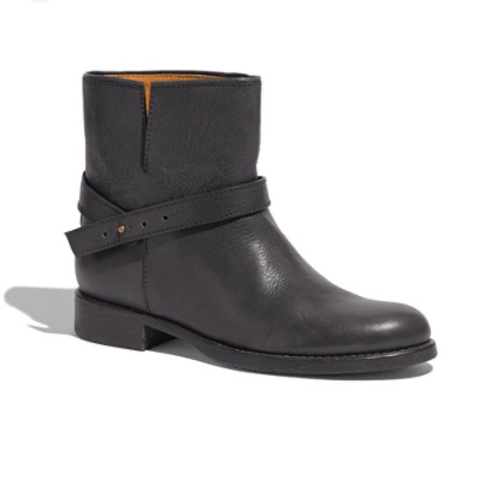 Madewell Madewell The Biker Black Leather Moto Combat Biker Boots Size US 7.5 / IT 37.5 - 1 Thumbnail