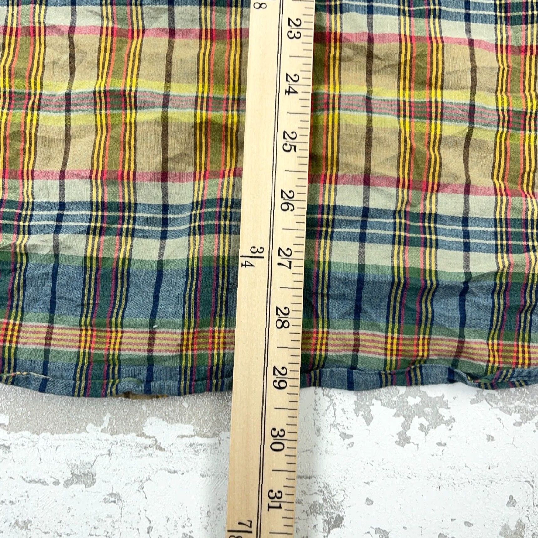 Polo Ralph Lauren Polo Ralph Lauren Shirt Men Large Green Blue Madras Plaid Button Up Epaulettes Button-Up Collar Down Sleeve Short Plaid Size US L / EU 52-54 / 3 - 6 Thumbnail