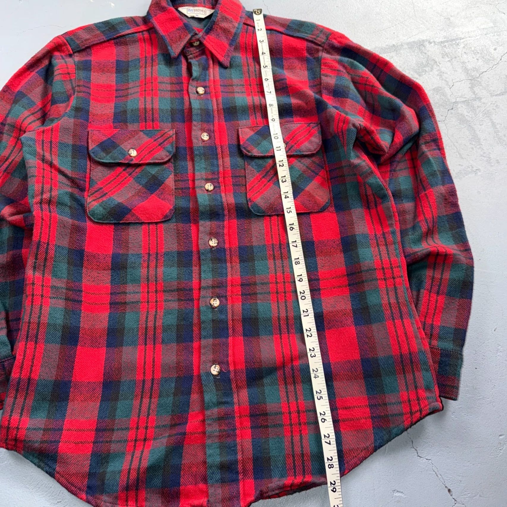 Vintage VINTAGE Five Brother Shirt Mens M Plaid Flannel Shadow Green Red USA 1980s 80s Button-Up Casual Workwear Size US M / EU 48-50 / 2 - 3 Thumbnail