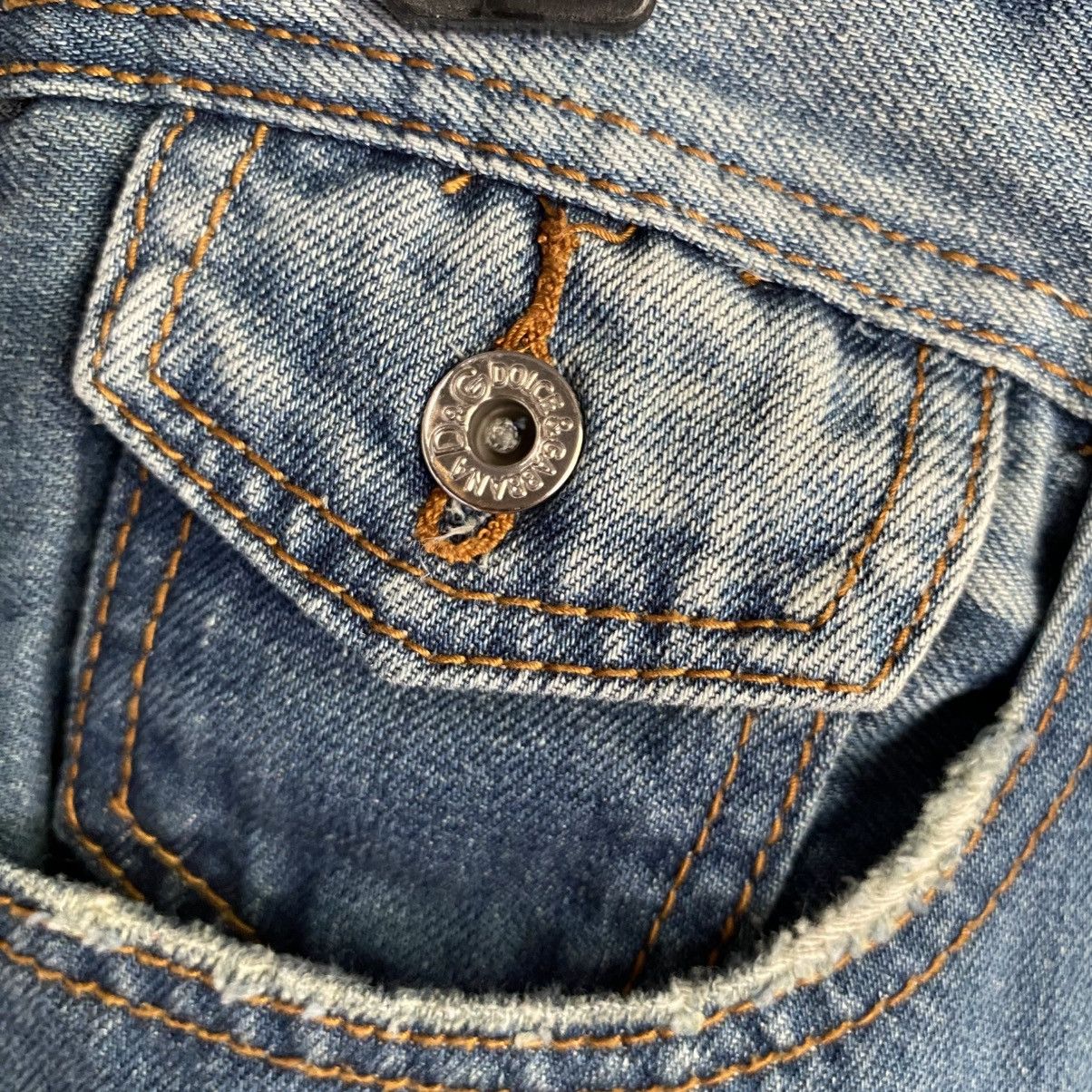 Dolce & Gabbana D&G DOLCE & GABBANAS Distressed Slim-Fit Blue Jeans Size 28" / US 6 / IT 42 - 5 Thumbnail