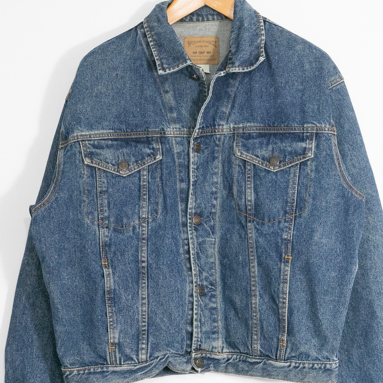 Gap Vintage Gap Denim Work Force Trucker Jacket Mens XL Medium Size US XL / EU 56 / 4 - 2 Thumbnail