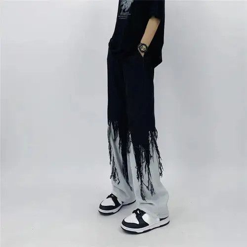 Patchwork jeans with elastic
