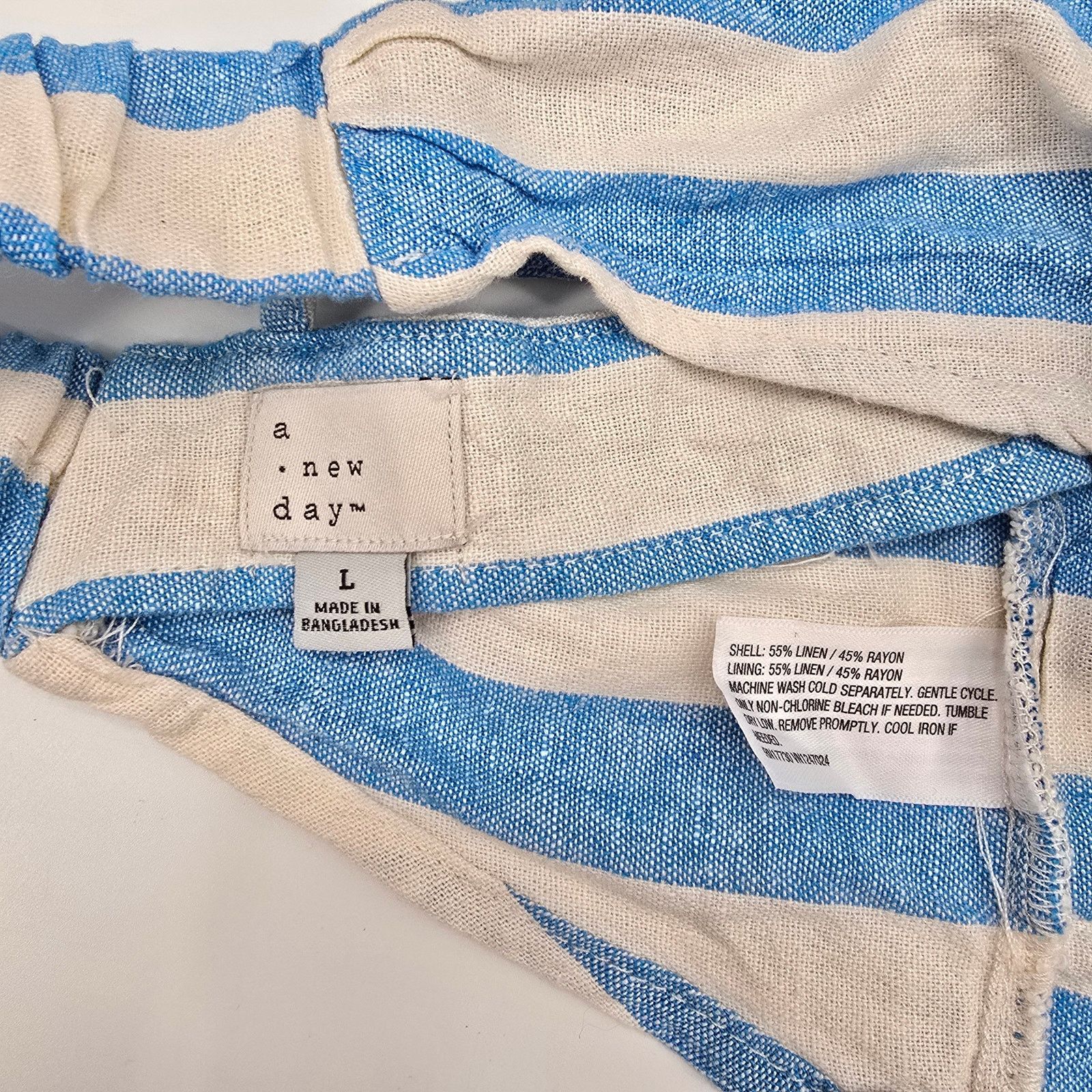 Other A New Day Blue & White Linen Bikini Crop Bra Tank Top L Size L / US 10 / IT 46 - 5 Thumbnail