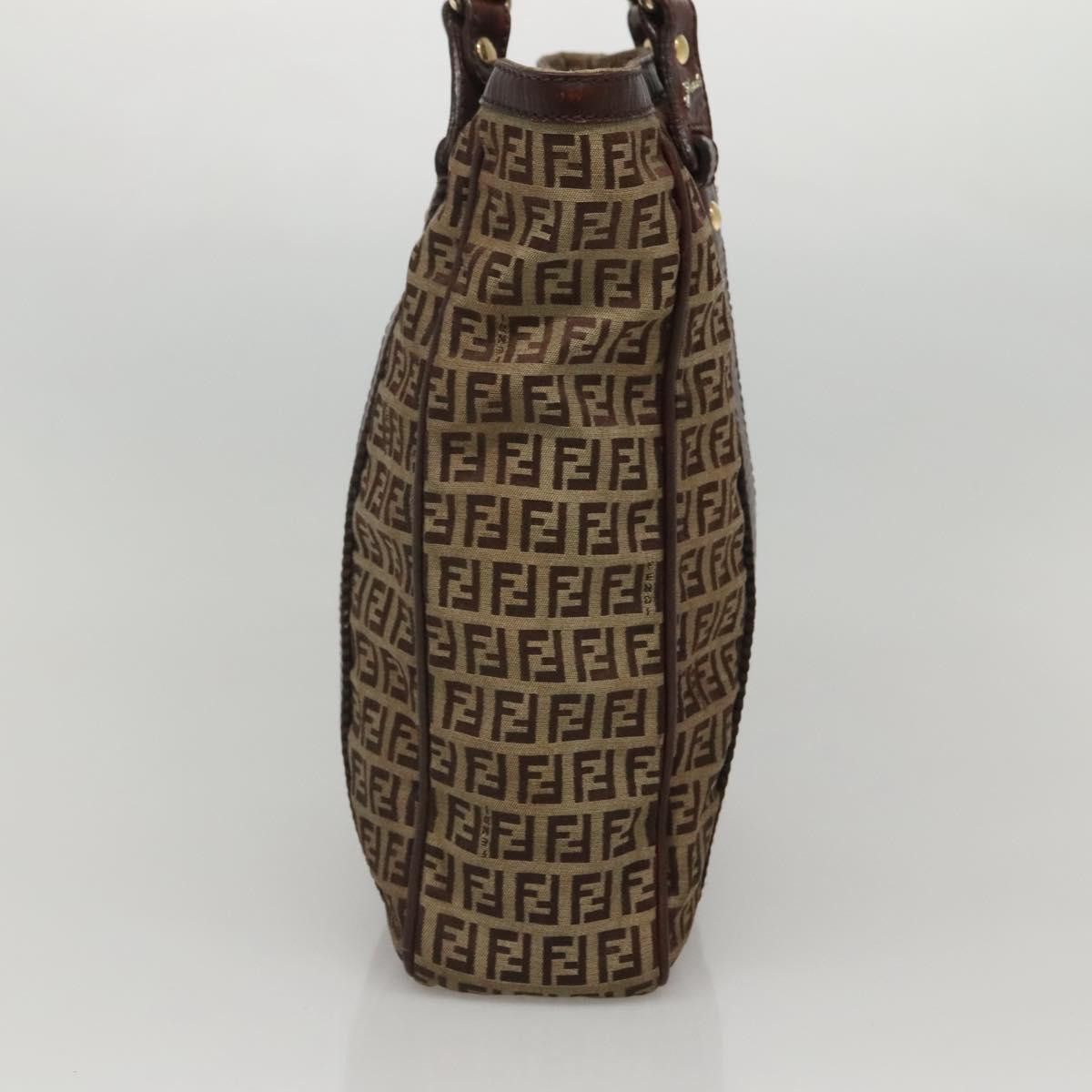 Fendi FENDI Zucchino Canvas Tote Bag Beige Gold Size ONE SIZE - 4 Thumbnail