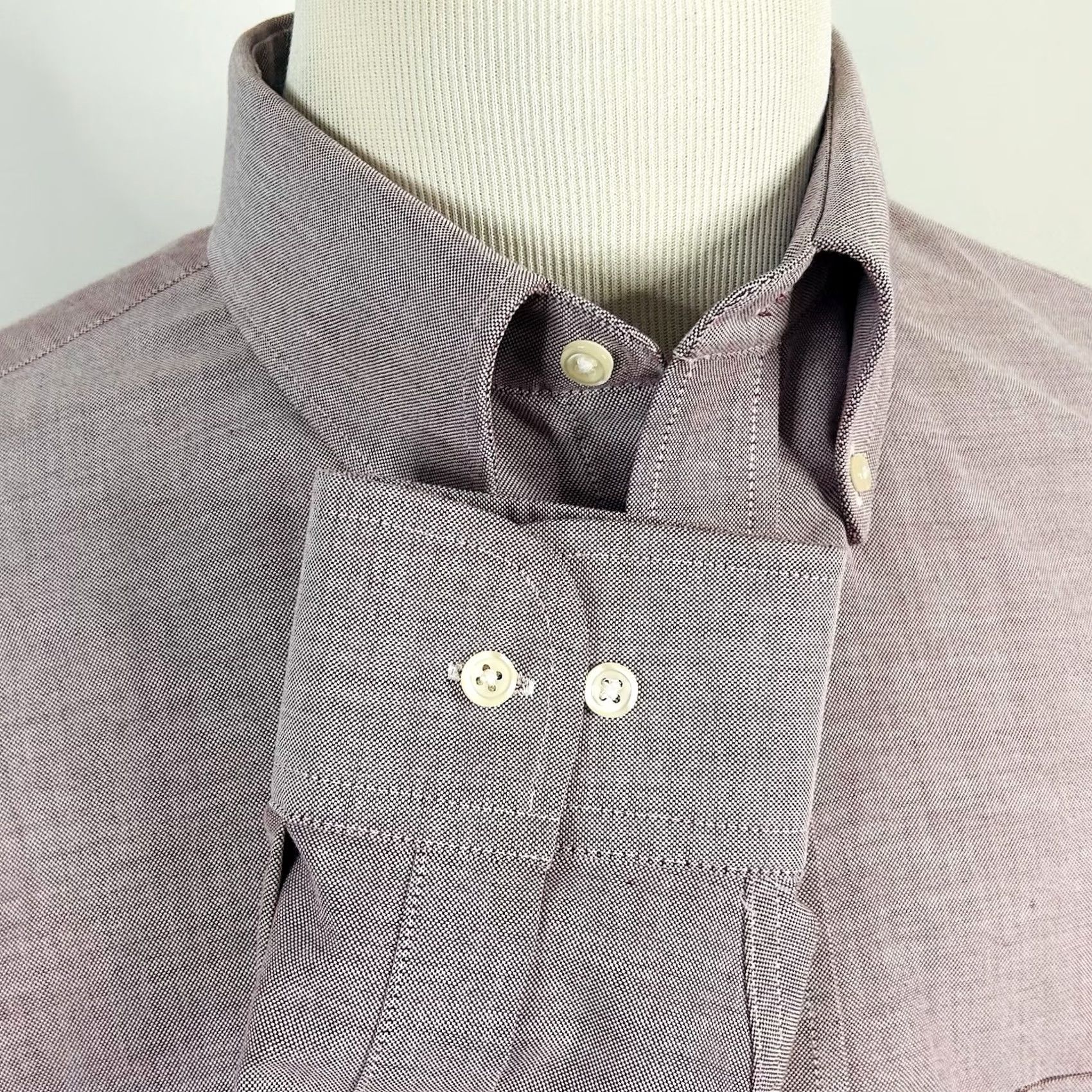 Stafford Stafford Dress Shirt Oxford Classic Fit 32/33 17 Red Cotton Blend Formal Mens Size 46R - 4 Thumbnail