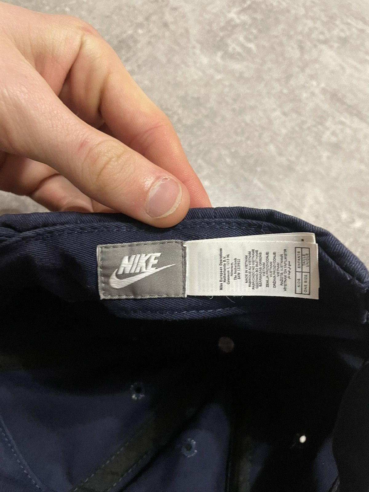 Nike × Vintage Vintage Nike Swoosh Logo Navy Blue Cap Hat Y2K Size ONE SIZE - 8 Thumbnail