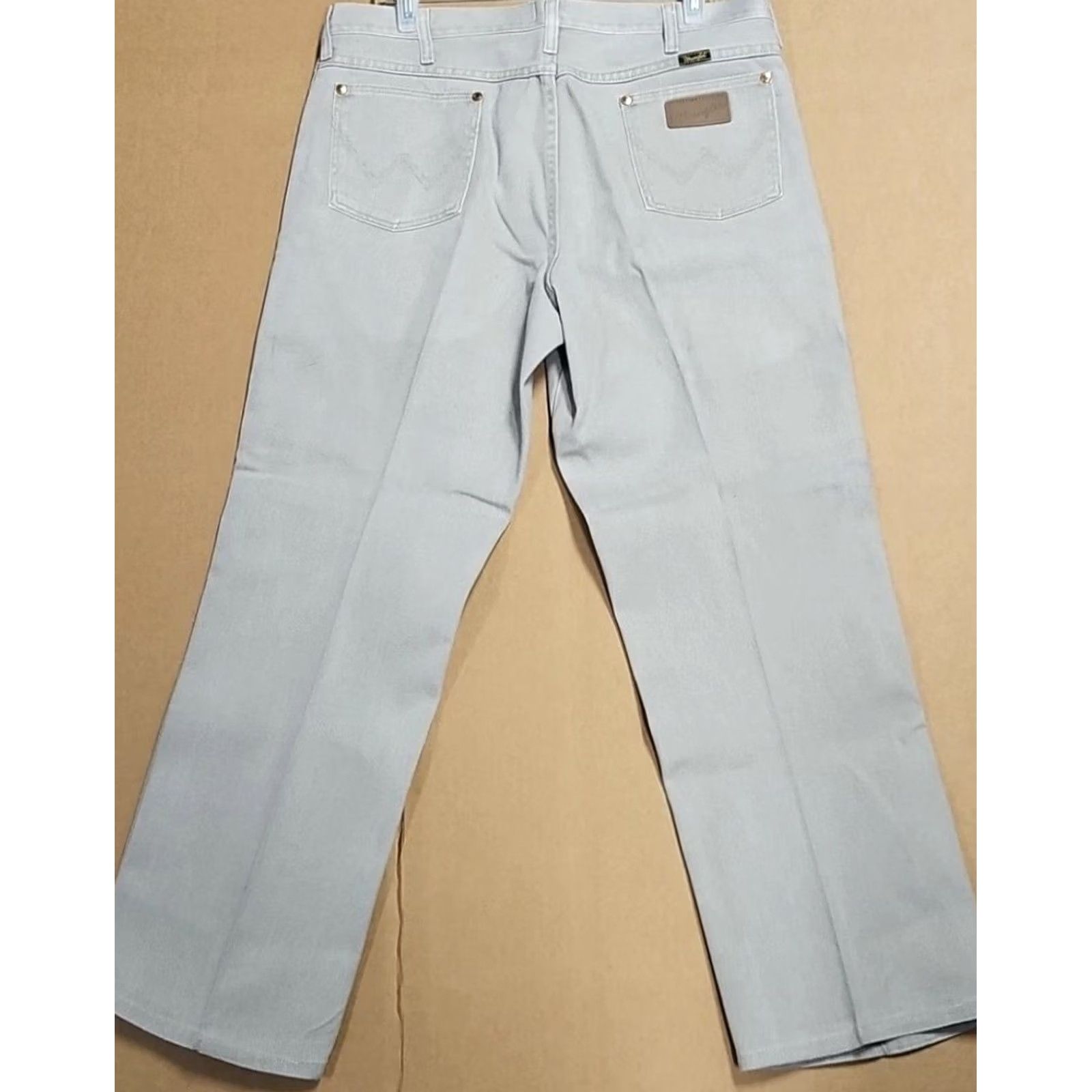 Wrangler VINTAGE Wrangler 936R Cowboy Cut Jeans 36x38 USA Made Light Wash Western Jeans Mens Regular 36x38 Beige/Tan Cotton Denim Straight Baggy? Size US 36 / EU 52 - 2 Thumbnail