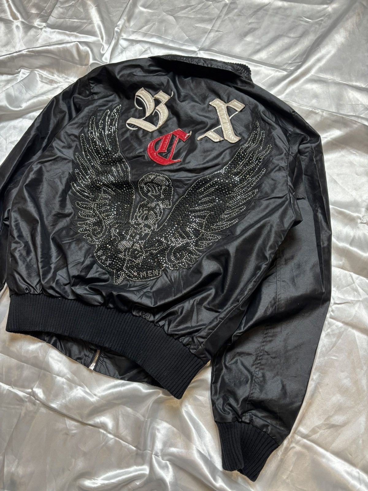 Japanese Brand × Vintage Vintage printed light bomber jacket rhinestones Size M / US 6-8 / IT 42-44 - 8 Thumbnail