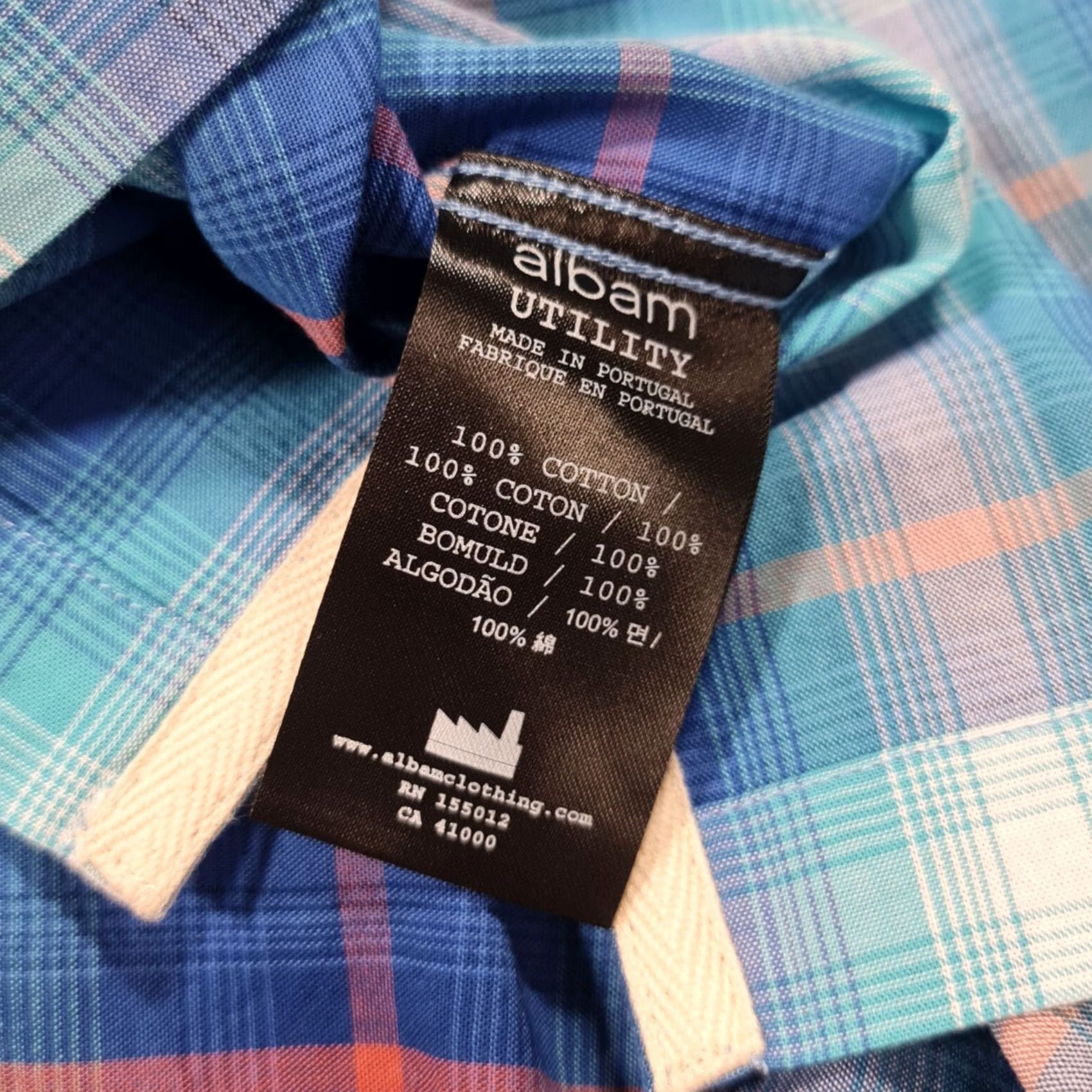 Albam albam Shirt Blue XS Short Sleeve Check Cotton Oversized Button-Up Casual Mens Shirt Womens? No. Size US XS / EU 42 / 0 - 7 Thumbnail