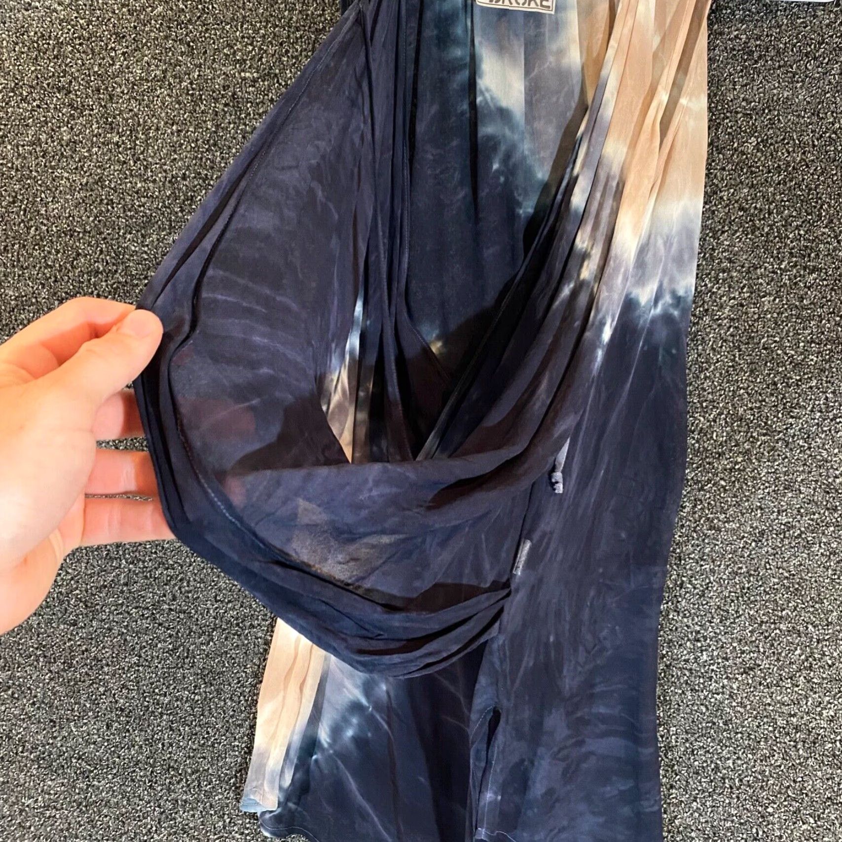 Young Fabulous & Broke Young Fabulous & Broke Dress Women Medium Blue Brown Tie Dye Midi Coverup Lightweight Viscose Long Sleeve V-Neck Pullover Casual Party/Cocktail Womens Size M / US 6-8 / IT 42-44 - 3 Thumbnail