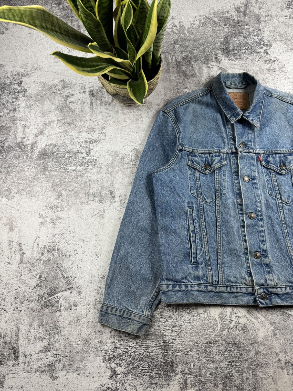 Levi's Levis Trucker Western Blue Men’s Large Pocket Vintage 90s Denim Jeans Jacket Size US L / EU 52-54 / 3 - 2 Thumbnail