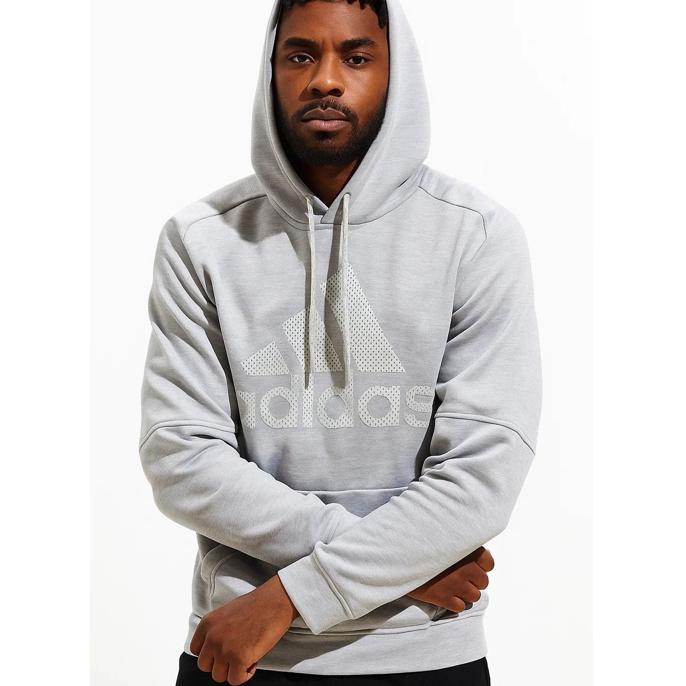 Adidas Stylish Medium Grey Adidas Hoodie - Men's Activewear Size US M / EU 48-50 / 2 - 1 Thumbnail