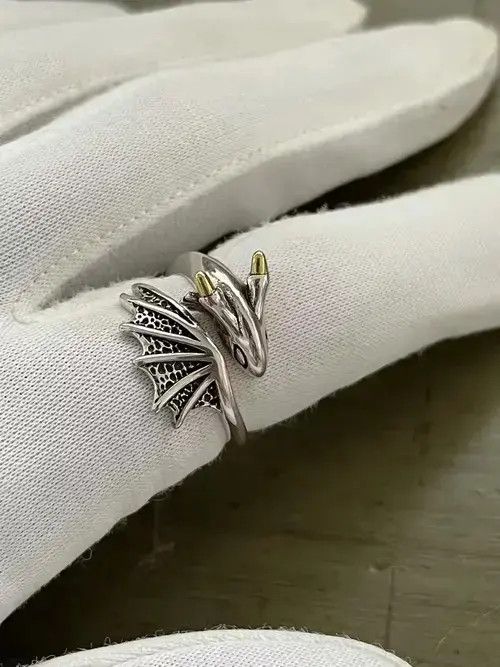 Jewelry Punk Dragon Ring Size ONE SIZE - 2 Thumbnail
