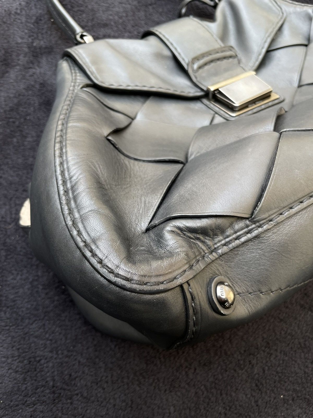 Miu Miu Miu Miu Leather Handbag Woman‘s Black One Size Size ONE SIZE - 10 Thumbnail