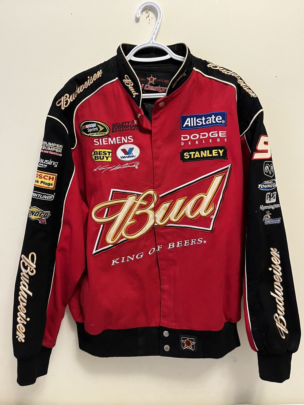 Vintage Y2K Jeff Hamilton Budweiser Nascar Bud Beer Racing Jacket Grailed