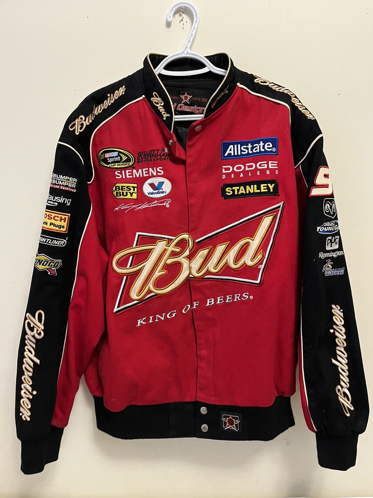 Vintage Y2K Jeff Hamilton Budweiser Nascar Bud Beer Racing Jacket | Grailed