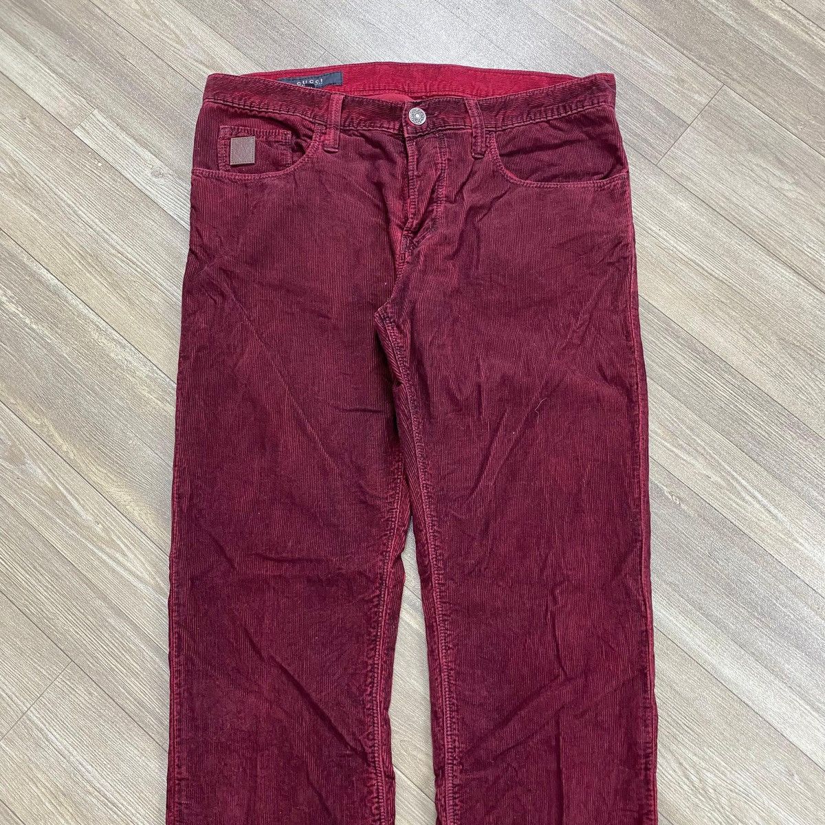 Gucci Vintage Gucci by Tom Ford Red Burgundy Corduroy Pants Luxury Size US 30 / EU 46 - 2 Thumbnail