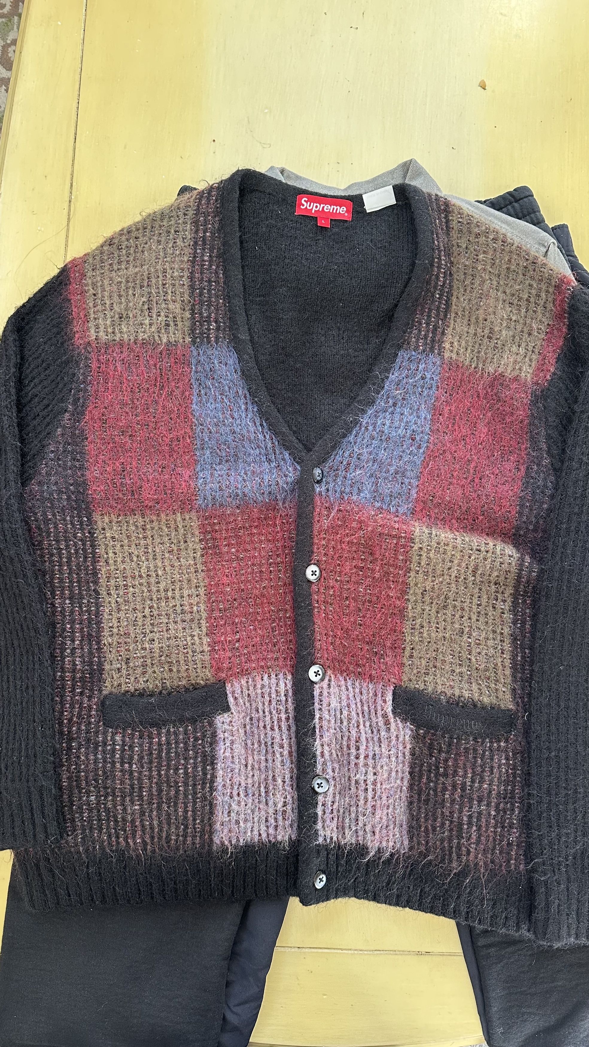 Supreme Brushed Grid Cardigan | Grailed