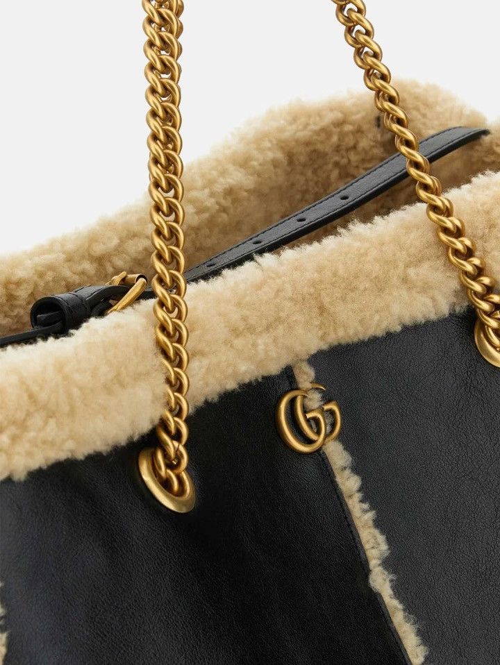 Gucci Gucci GG Marmont Large Tote in Merino Wool Trim Size ONE SIZE - 4 Thumbnail