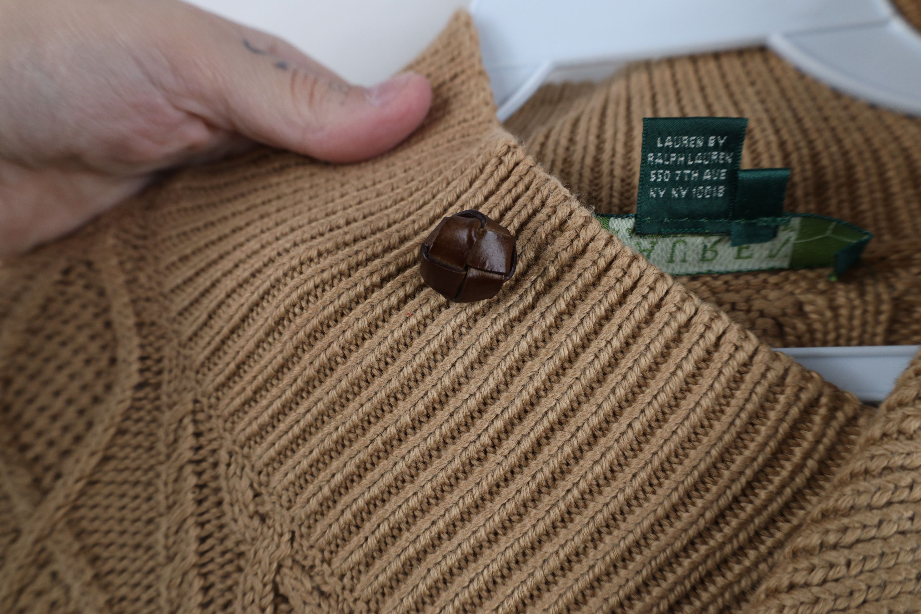 Ralph Lauren Vintage 90s Ralph Lauren Chunky Cable Knit Sweater Brown Size XL / US 12-14 / IT 48-50 - 5 Thumbnail