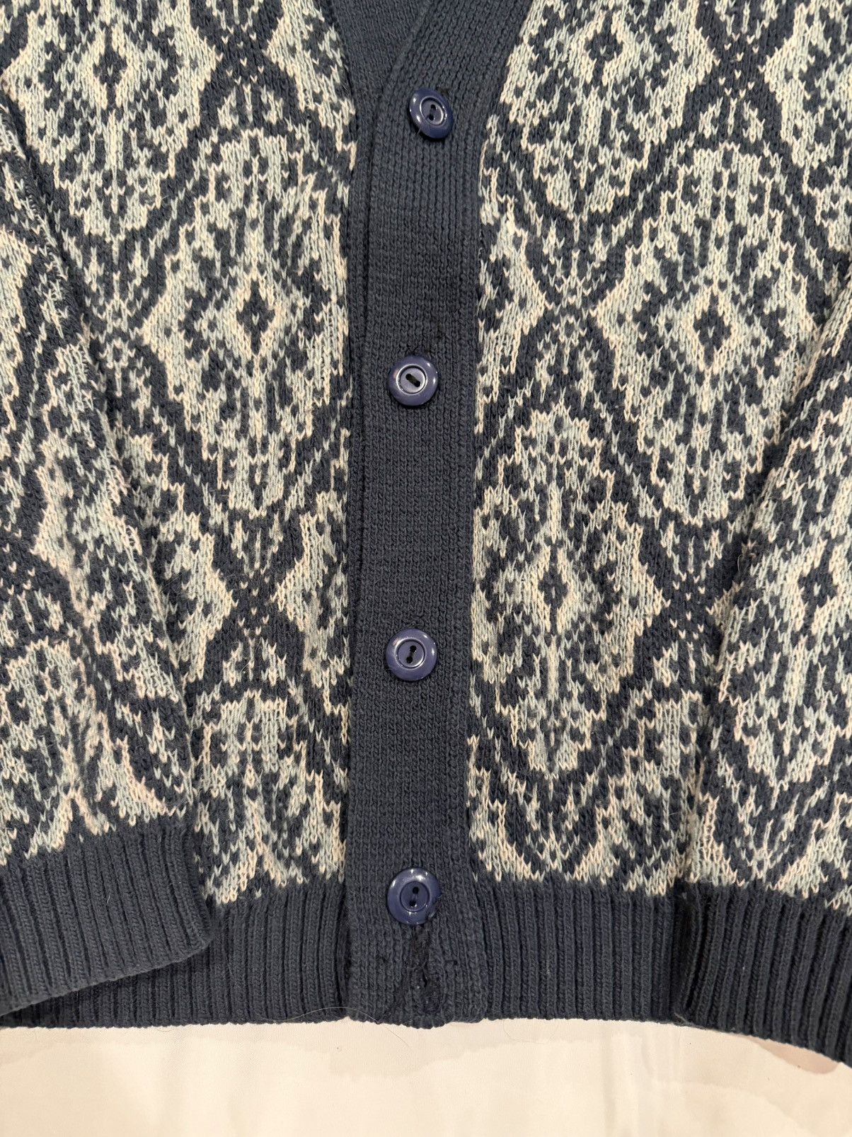 Vintage CRAZY PATTERN VINTAGE BOXY FIT CARDIGAN BRITTANIA / SIZE M-L Size US L / EU 52-54 / 3 - 2 Thumbnail