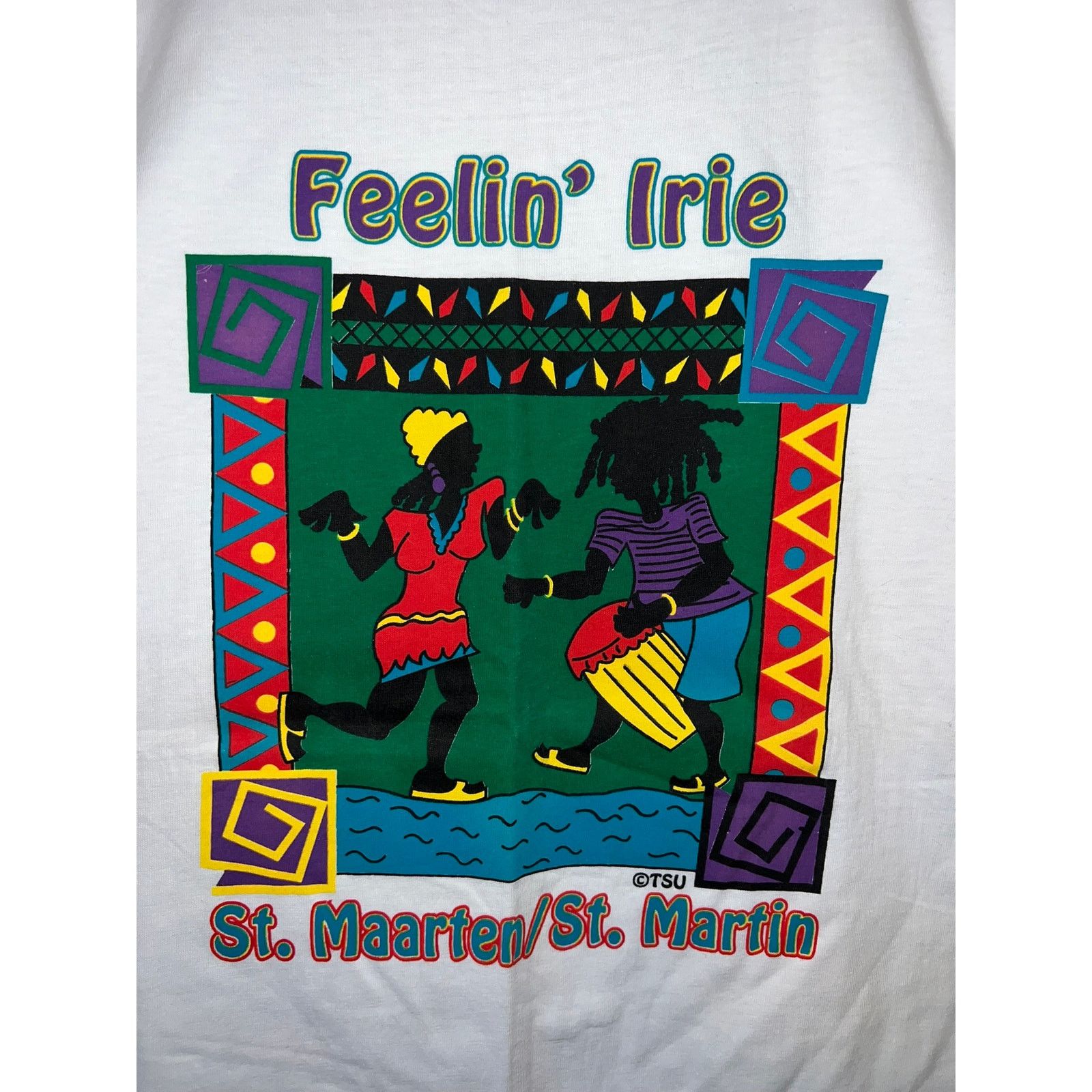 Vintage 90s Feelin Irie St. Maarten Martin Dancing Dance Shirt XL Size US XL / EU 56 / 4 - 4 Thumbnail