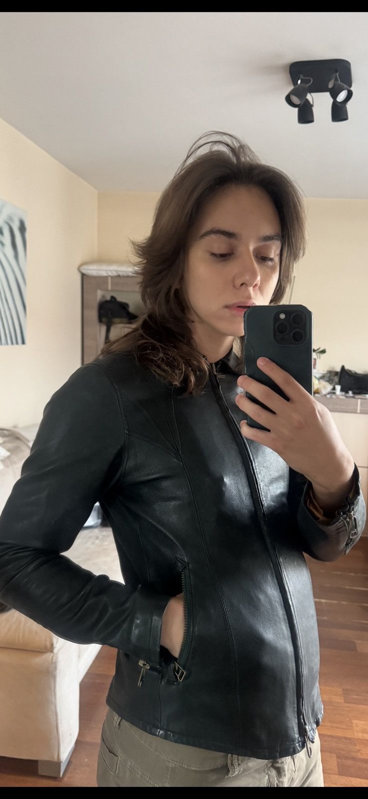 Morgan De Toi Morgan de toi biker/racer leather jacket size S bottle green Size S / US 4 / IT 40 - 9 Thumbnail