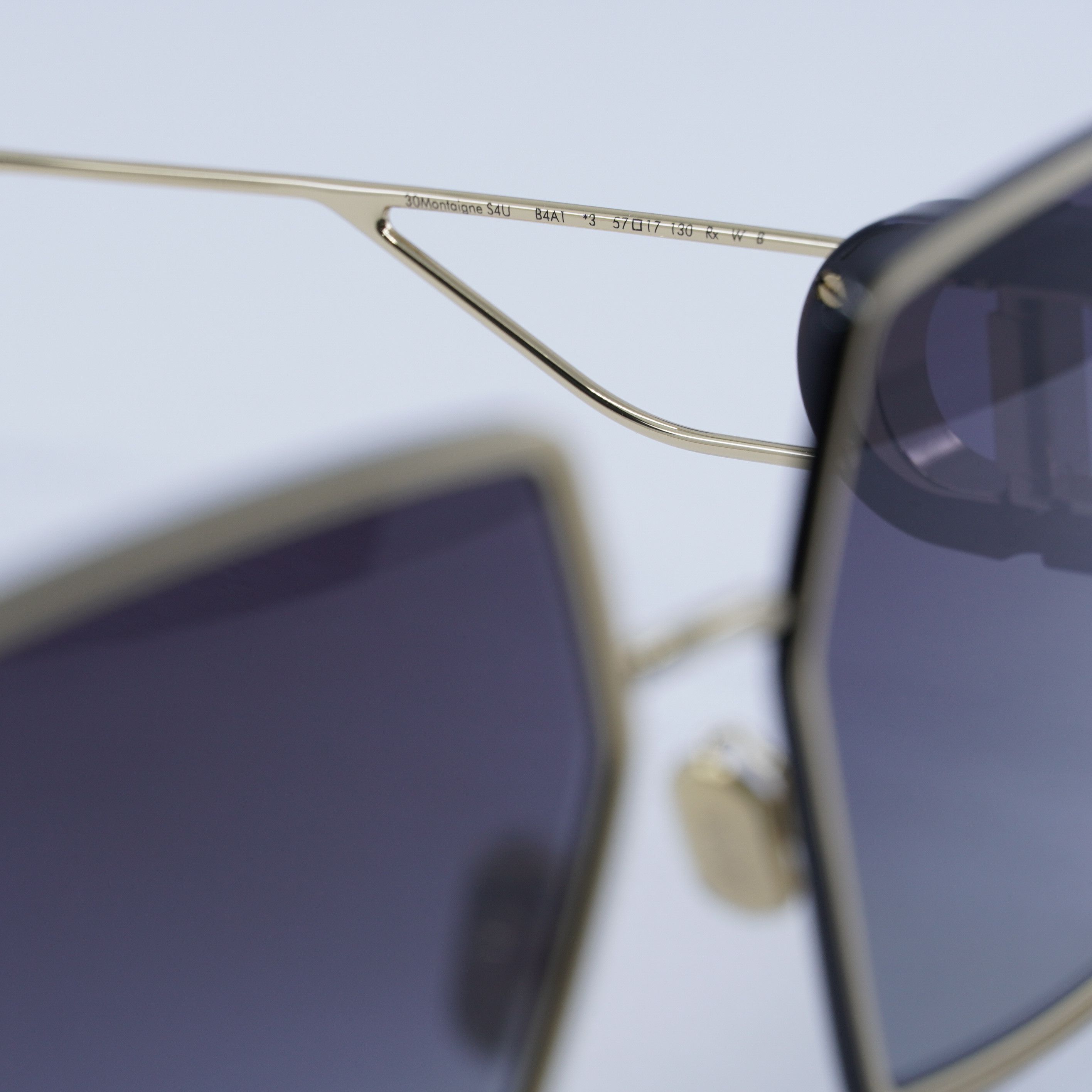 Dior Dior 30MONTAIGNE S4U B4A1 Sunglasses Gold Square Frame Size ONE SIZE - 4 Thumbnail