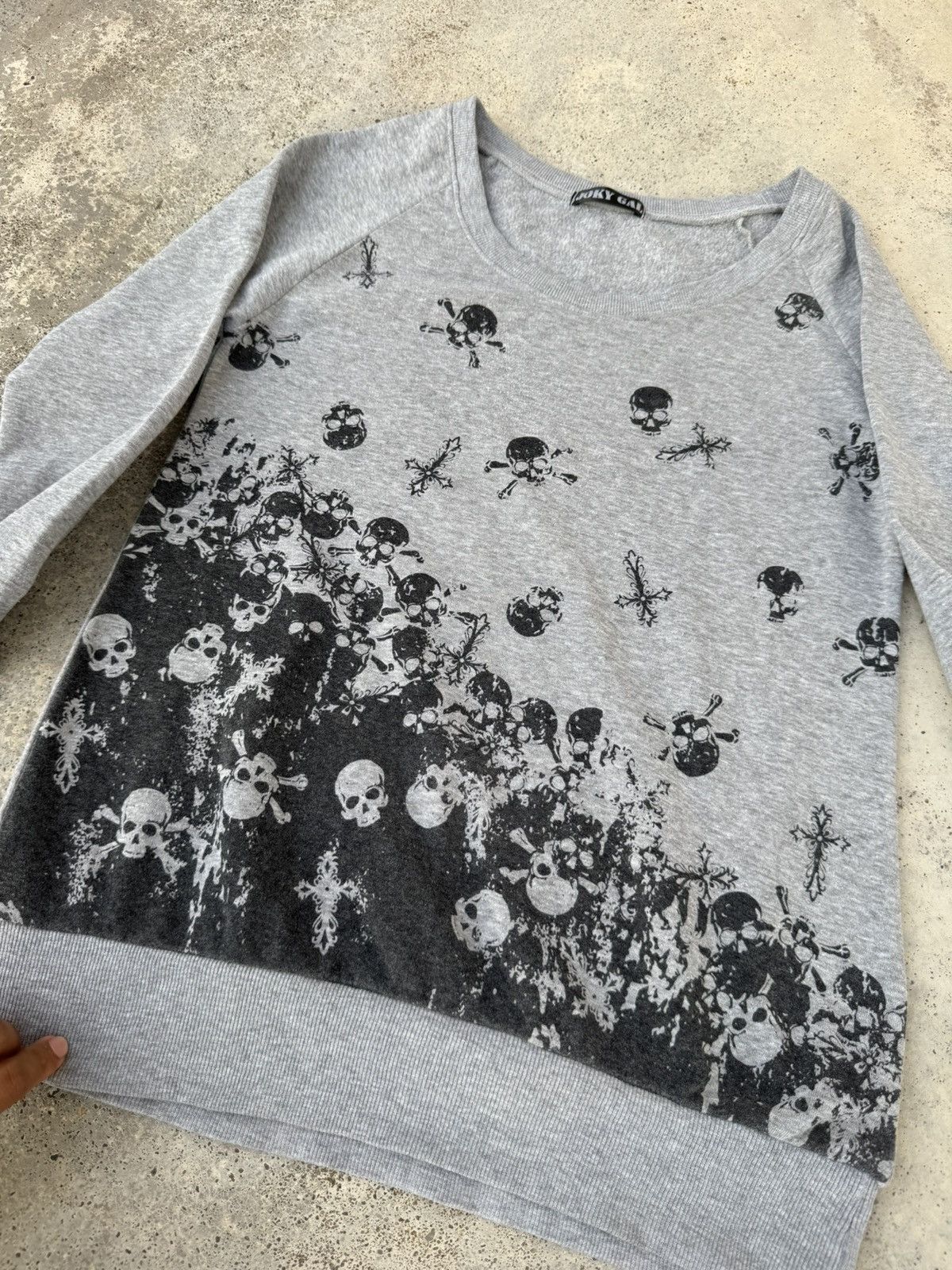If Six Was Nine × Japanese Brand × Le Grande Bleu (L.G.B.) Skull Wild Poems Hard Cross Anarchy Punk Sweat Size US M / EU 48-50 / 2 - 3 Thumbnail