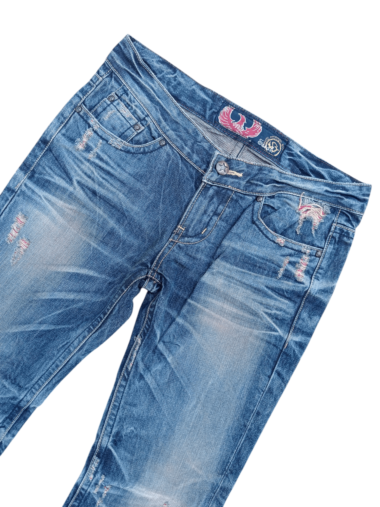 If Six Was Nine × Jean × Tornado Mart VTG Flare Jeans Japan Redpepper Distressed Whiskers Denim Size US 35 - 14 Thumbnail