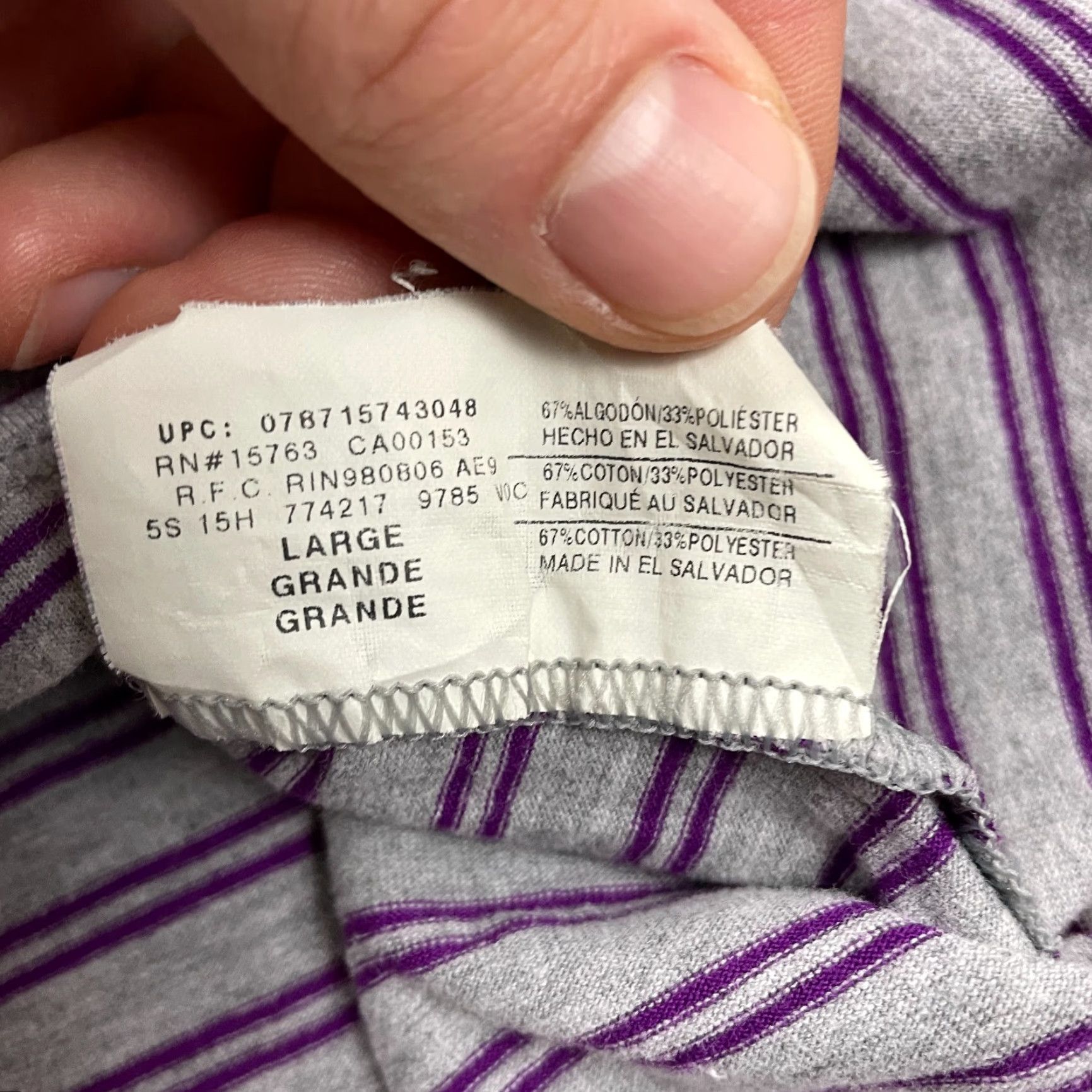 Hanes Hanes Blouse Womens Large Multicolor Striped Casual Long Sleeve Round Neck Top Size L / US 10 / IT 46 - 6 Thumbnail
