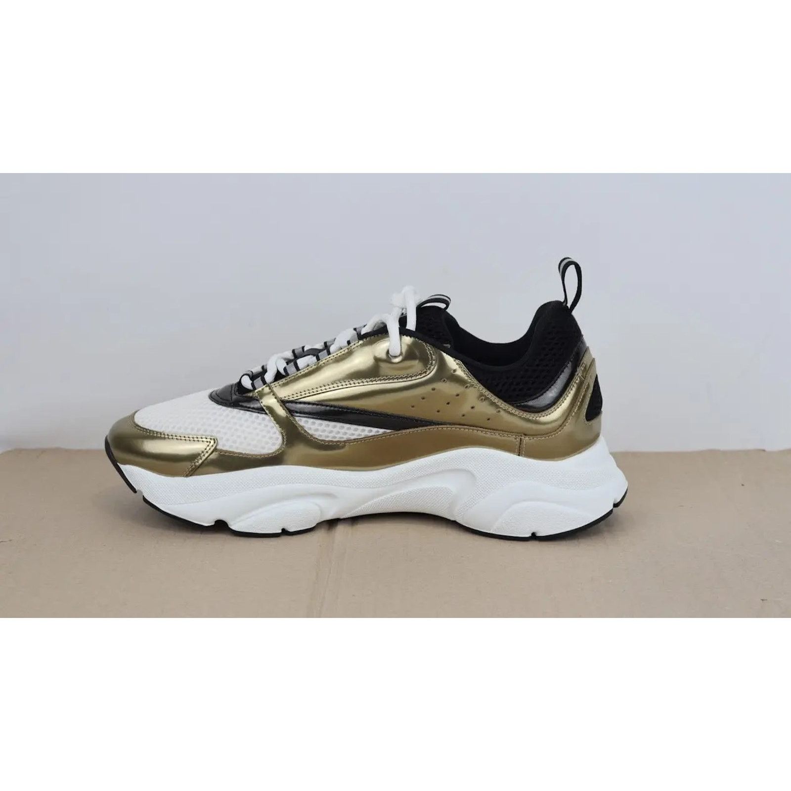 Dior o1rshd1 B22 Calfskin Mesh Sneakers in Golden/White Size US 11 / EU 44 - 2 Thumbnail