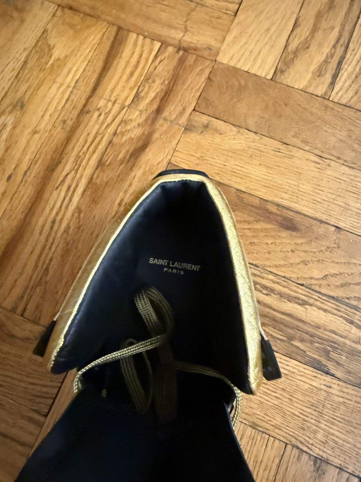 Saint Laurent Paris × Yves Saint Laurent FW15 SAINT LAURENT PARIS GOLD HI-TOP sz EU43/US10 Size US 10 / EU 43 - 4 Thumbnail
